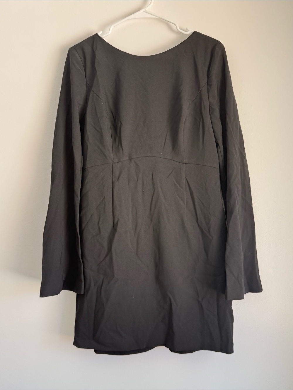 NWT Lulus Elegant Cutie Black Bow Long Sleeve Backless Mini Dress Size Large - Picture 5 of 7